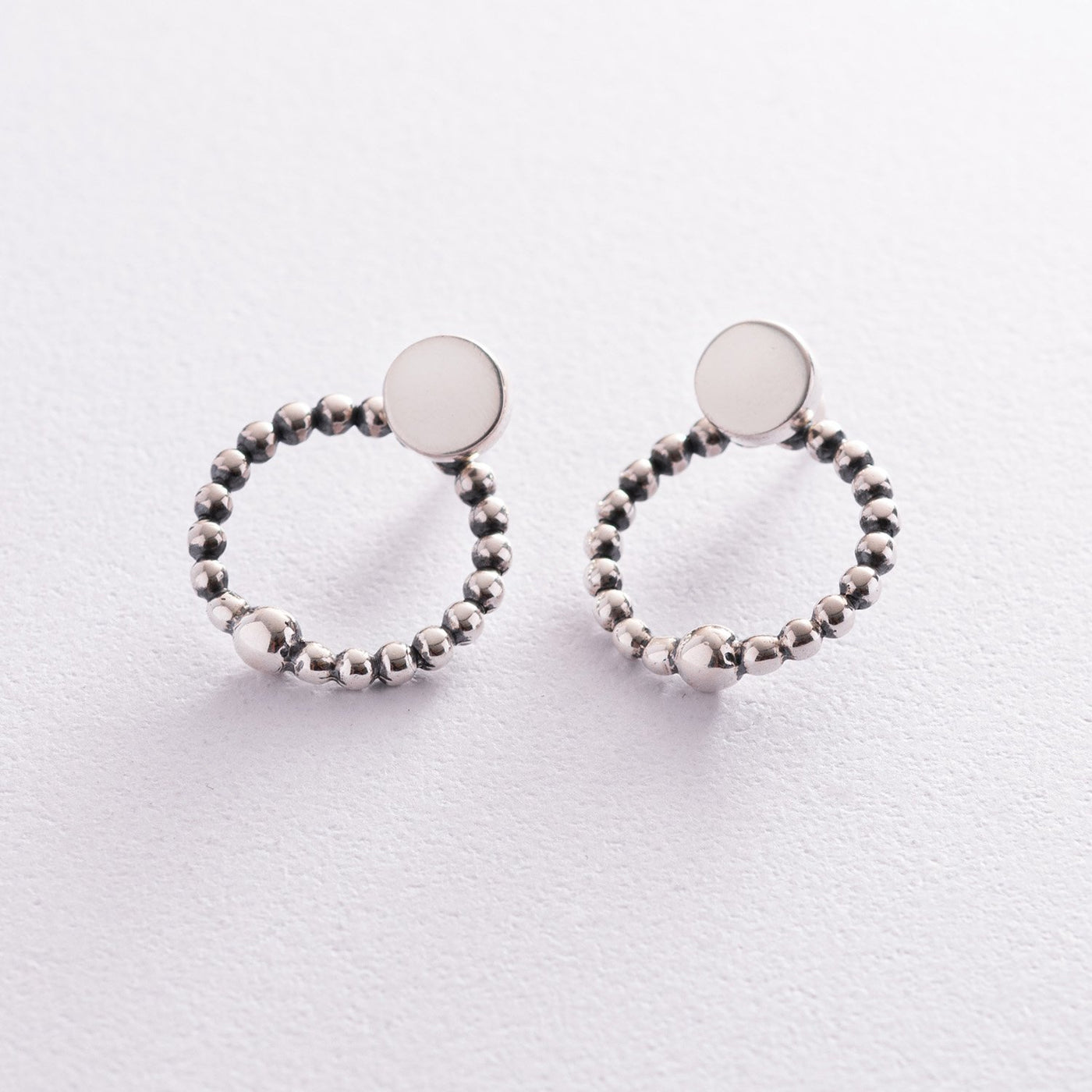 2 in 1 Silver Ball Earrings