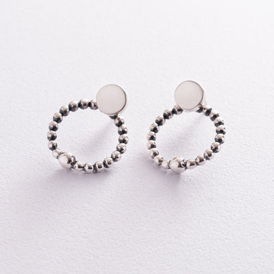 2 in 1 Silver Ball Earrings