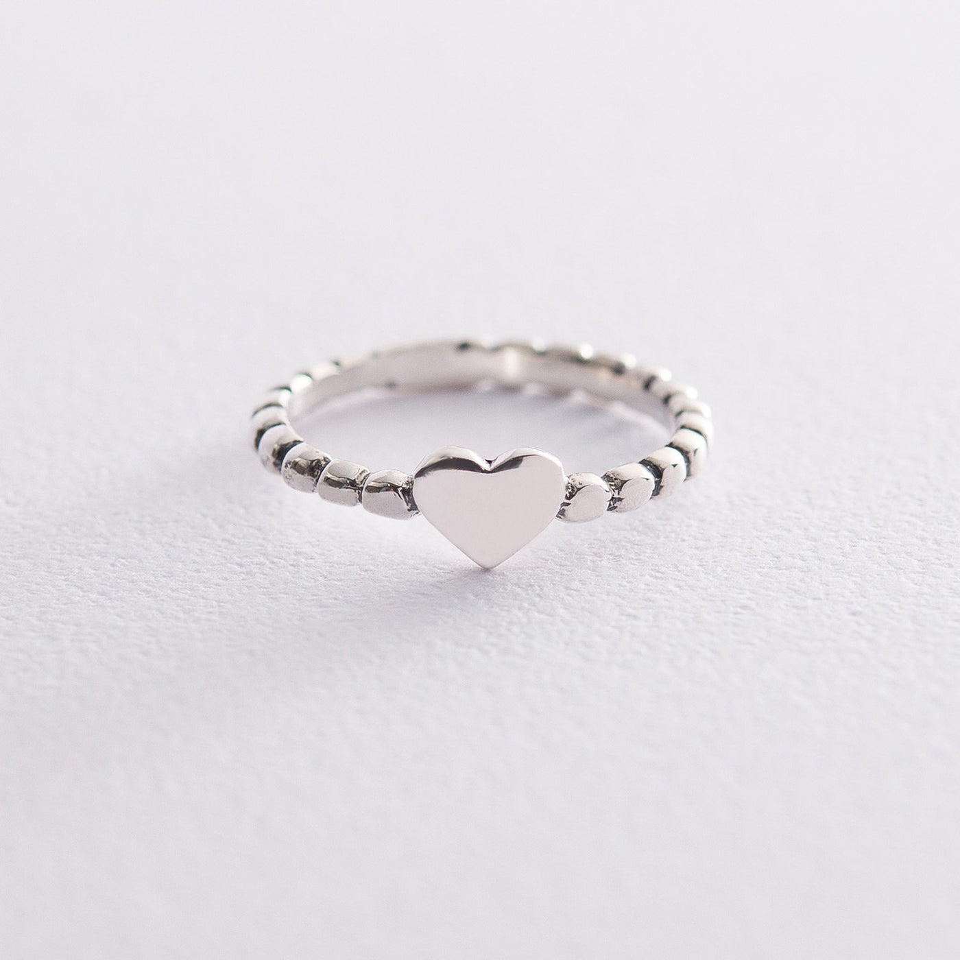 Silver heart ring