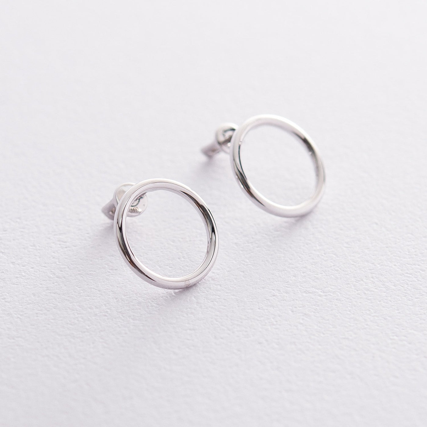 Gold circle earrings  1.4 cm