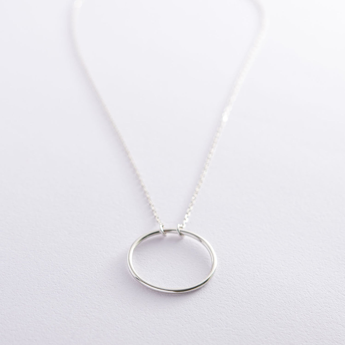 Silver big circle necklace