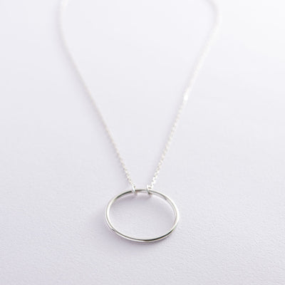 Silver big circle necklace