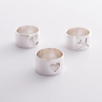 Heart silver ring