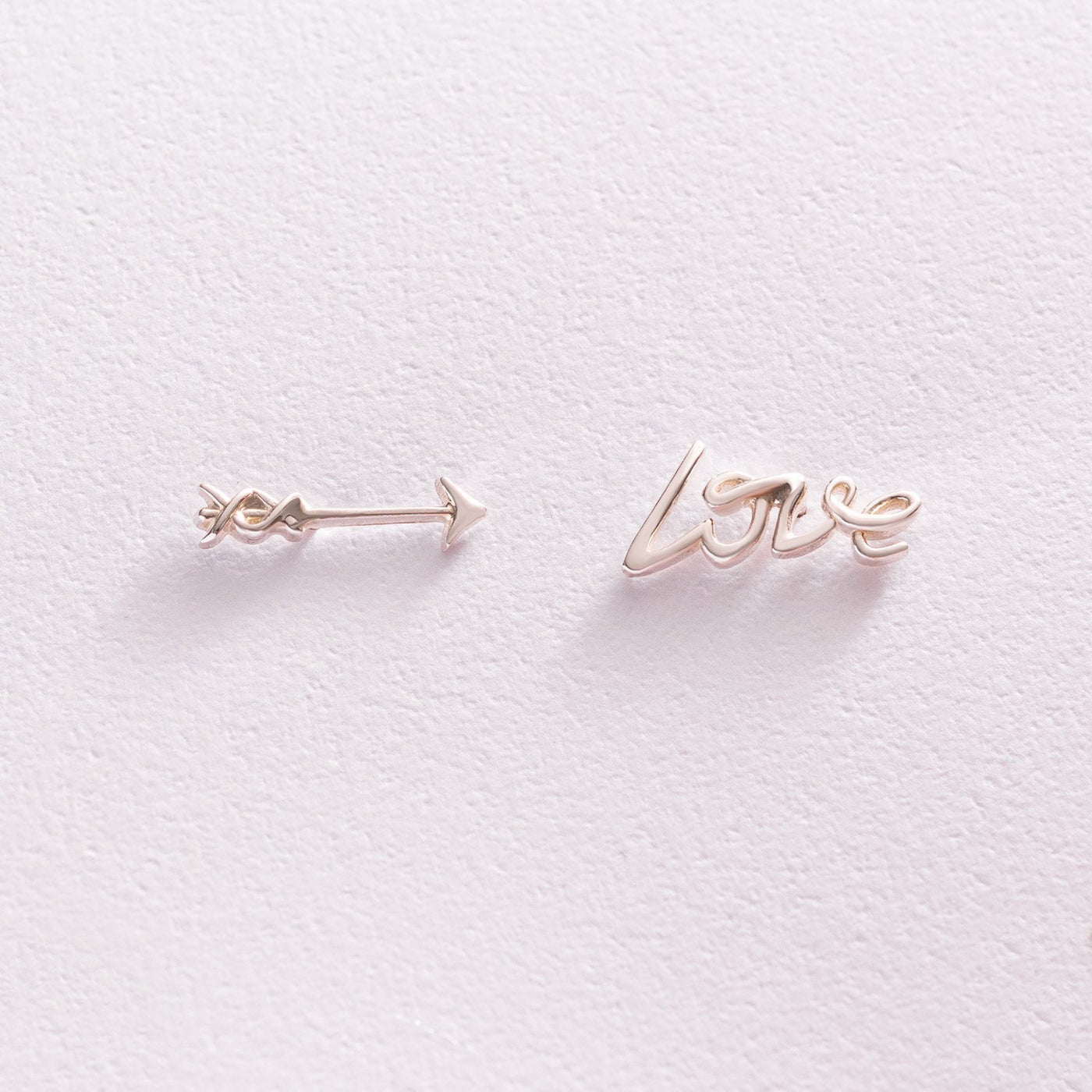 Silver Love Stud Earrings