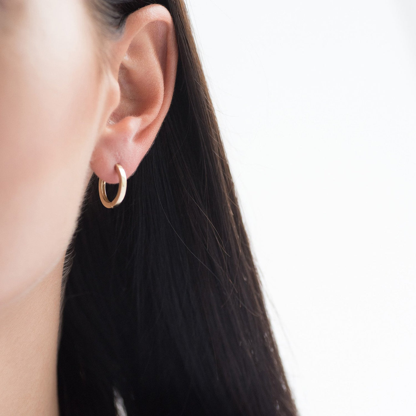 Yellow gold hoop earrings