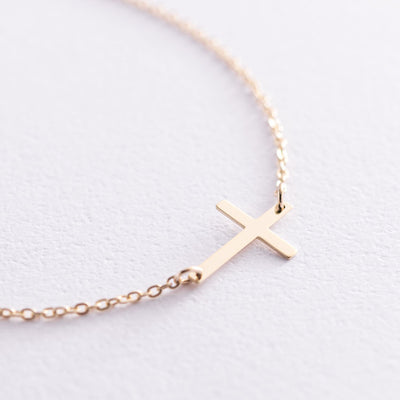 Yellow Gold Cross Bracelet