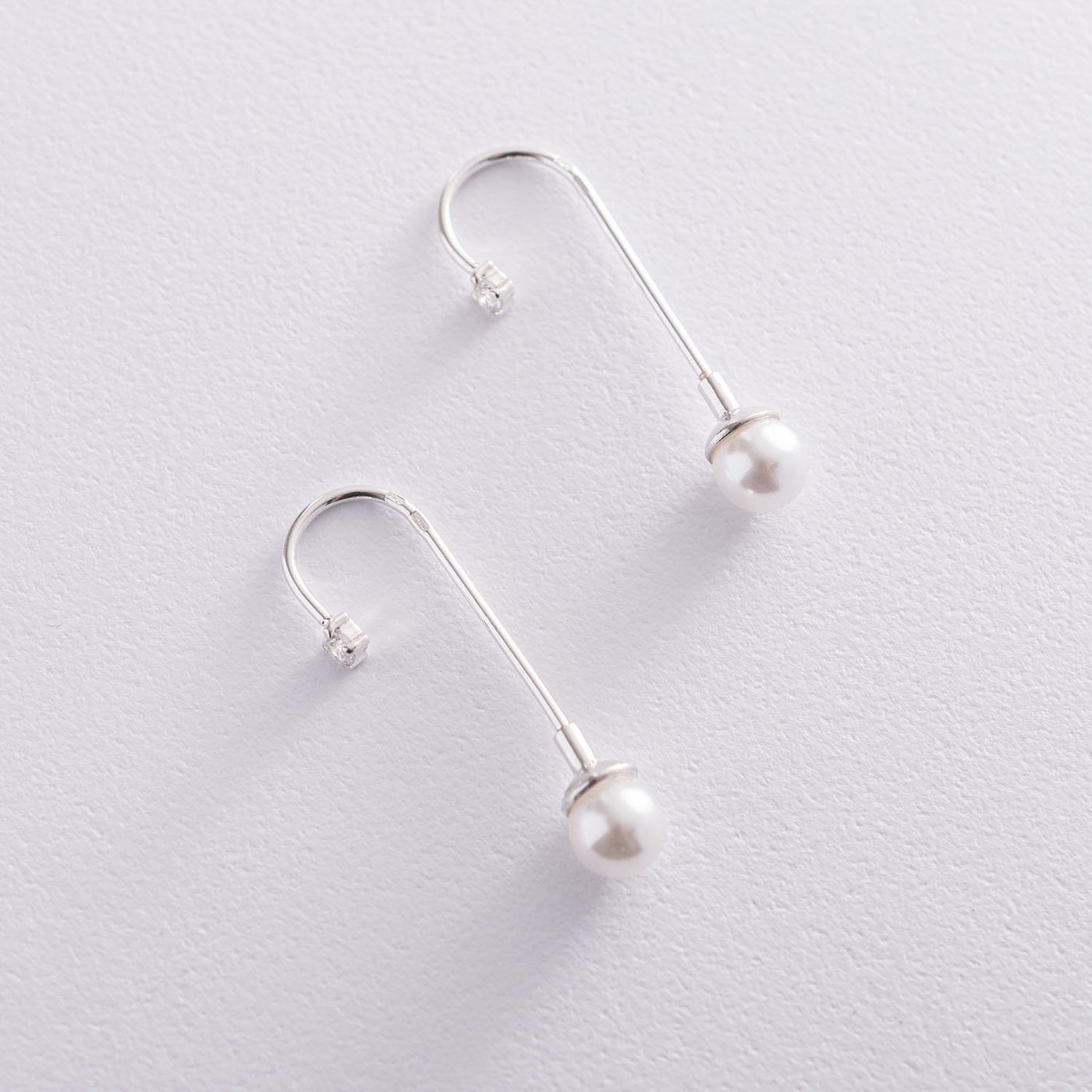 Women Silver Earrings (cubic zirconia, imitation pearls)