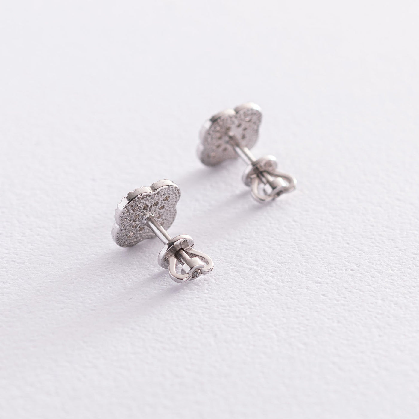 Silver Clover Stud Earrings