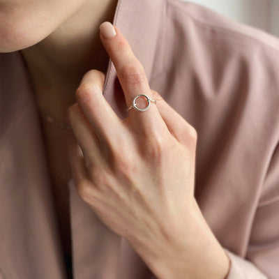 Silver circle ring