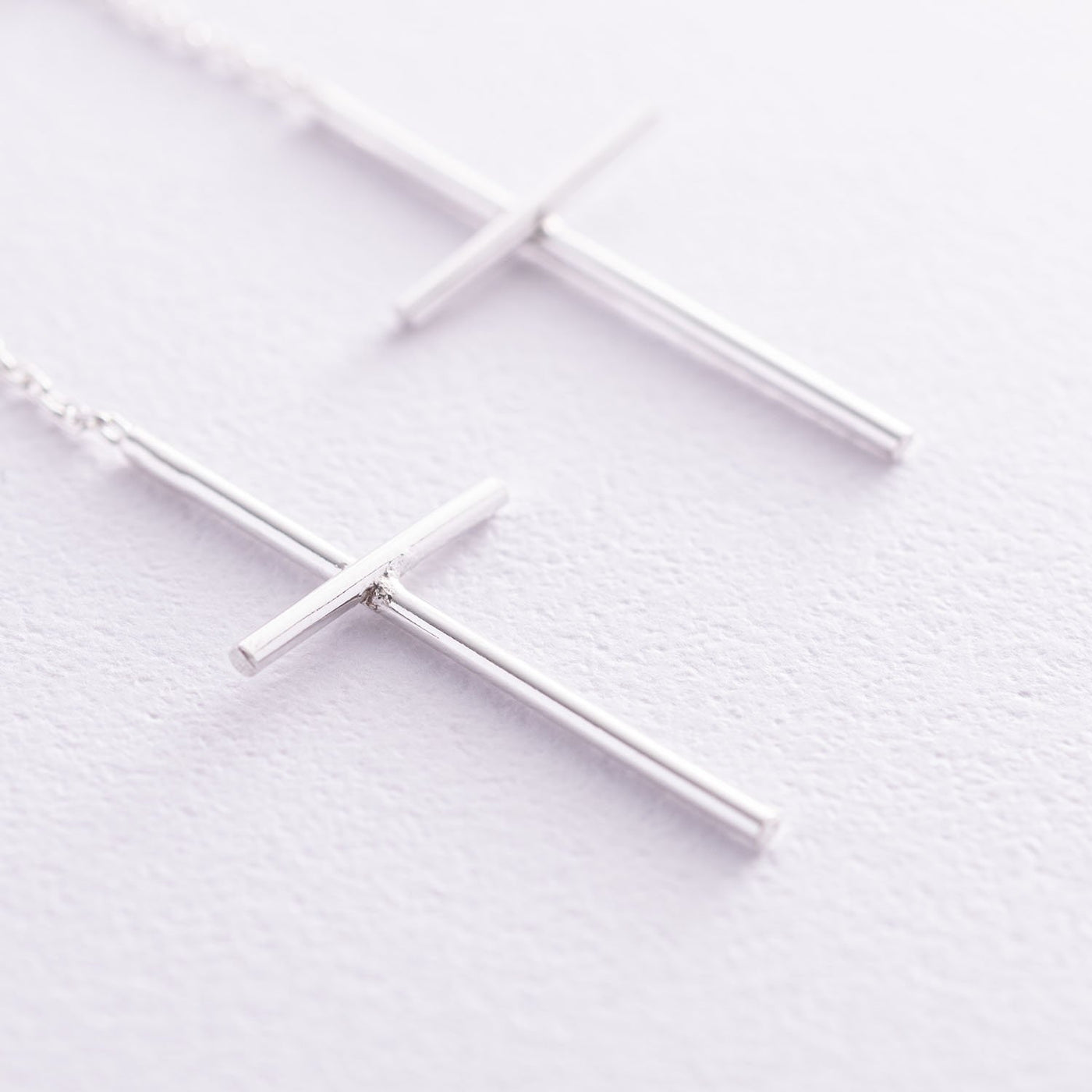 Silver cross stud earrings