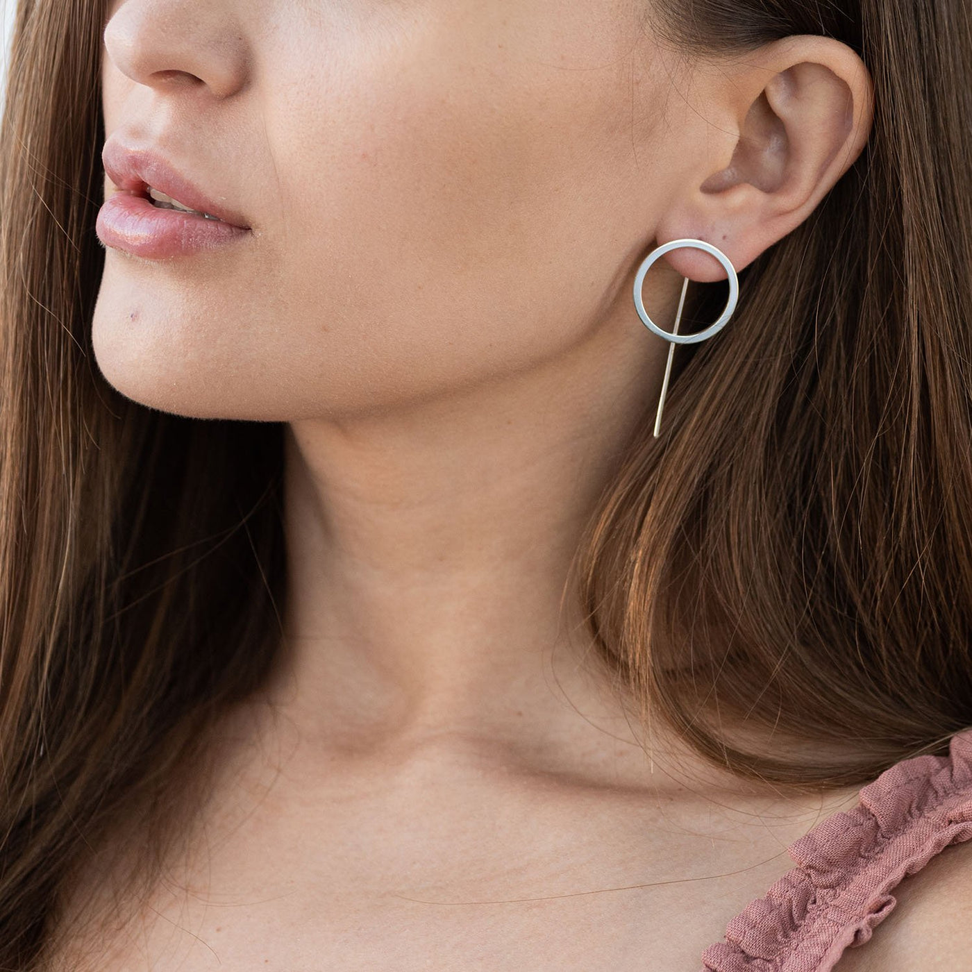 Silver geometric earrings