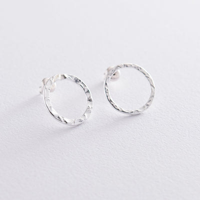 Silver shimmering earrings (1.6 cm)