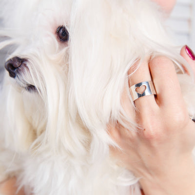 Heart silver ring