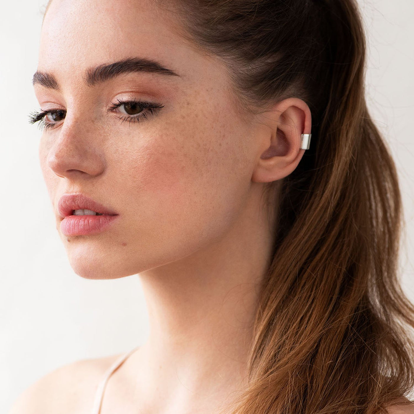 Silver ear cuff earring