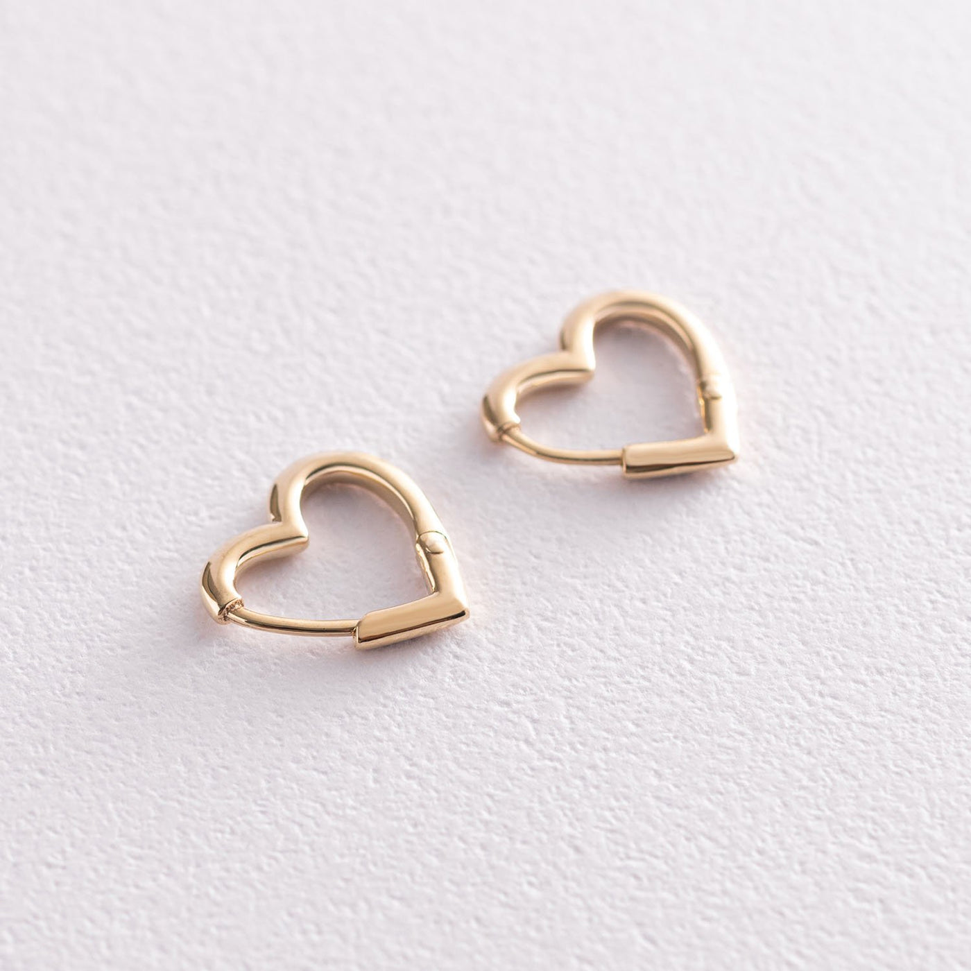 Yellow Gold Heart Earrings