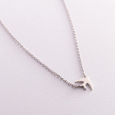 Silver swallow necklace