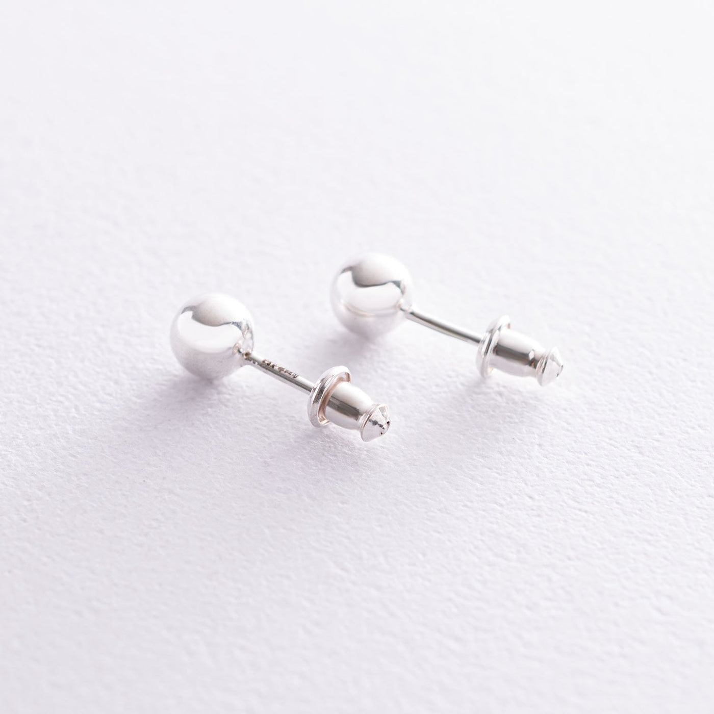 Silver ball stud earrings