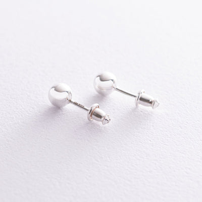 Silver ball stud earrings