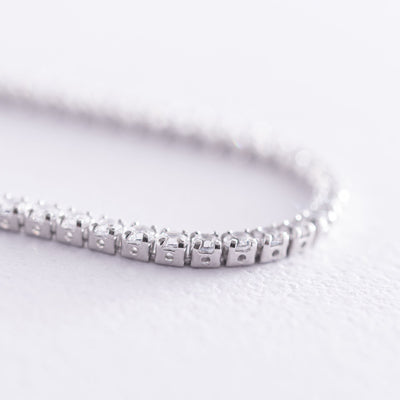 Silver bracelet with white cubic zirconia