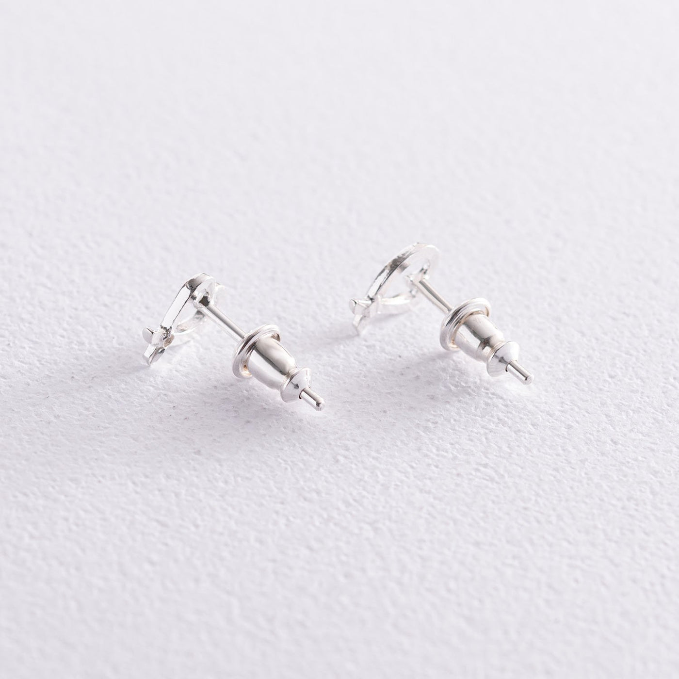 Silver Heart Stud Earrings