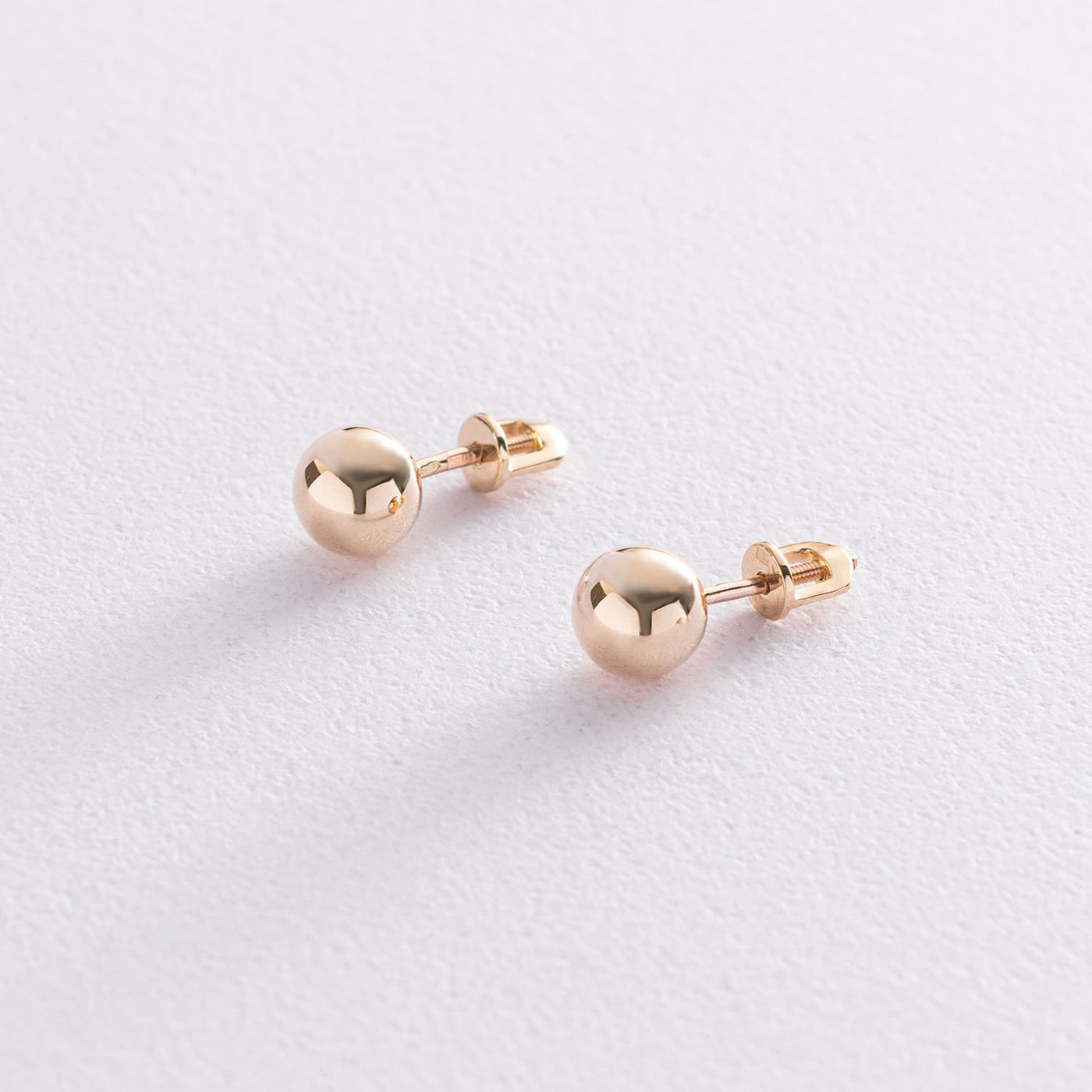 Yellow Gold Ball Stud Earrings