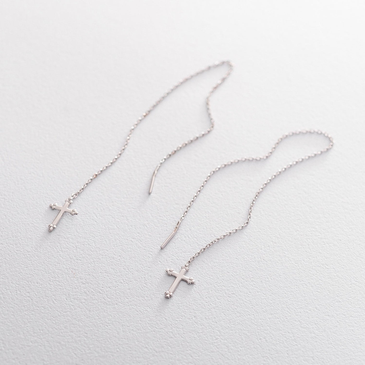 Gold Cross Chain Earrings