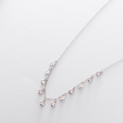 Silver necklace with cubic zirconia