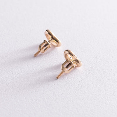 Yellow Gold Heart Stud Earrings