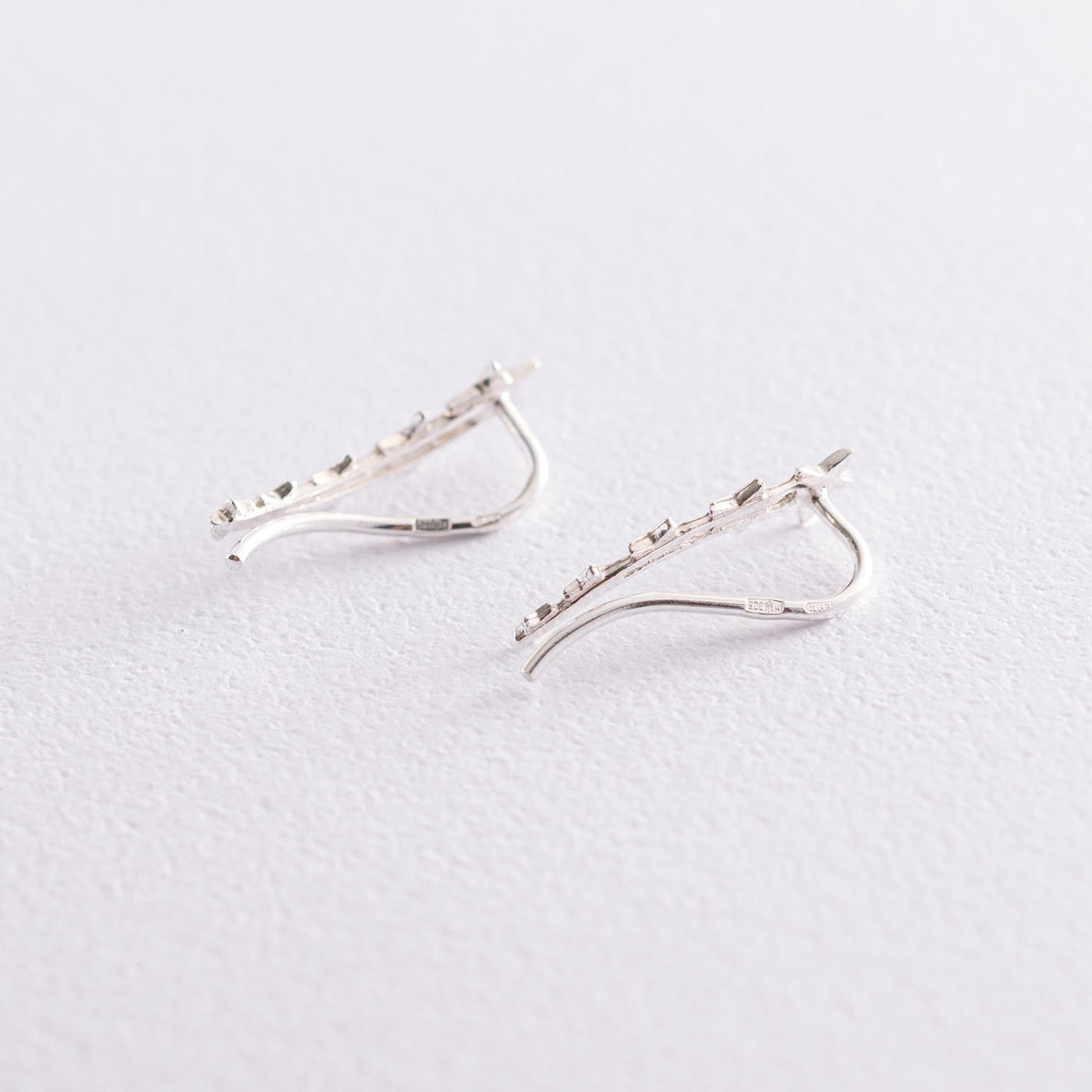 Silver Star Climber Earrings