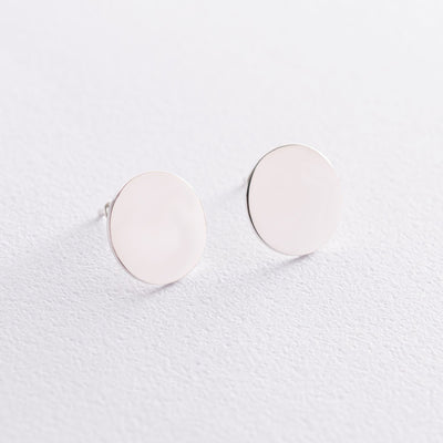 Silver stud shiny earrings Circle