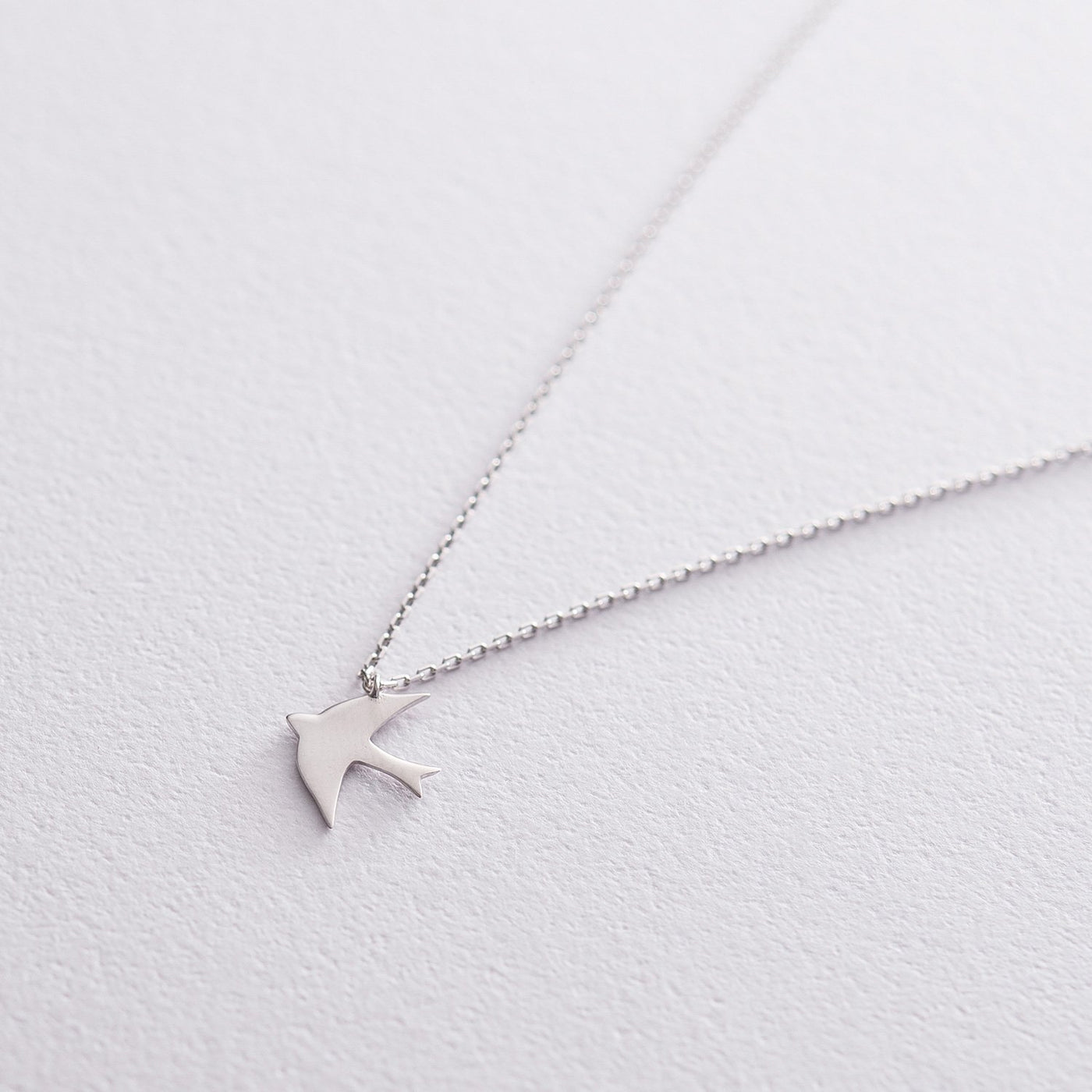 White Gold Swallow Necklace