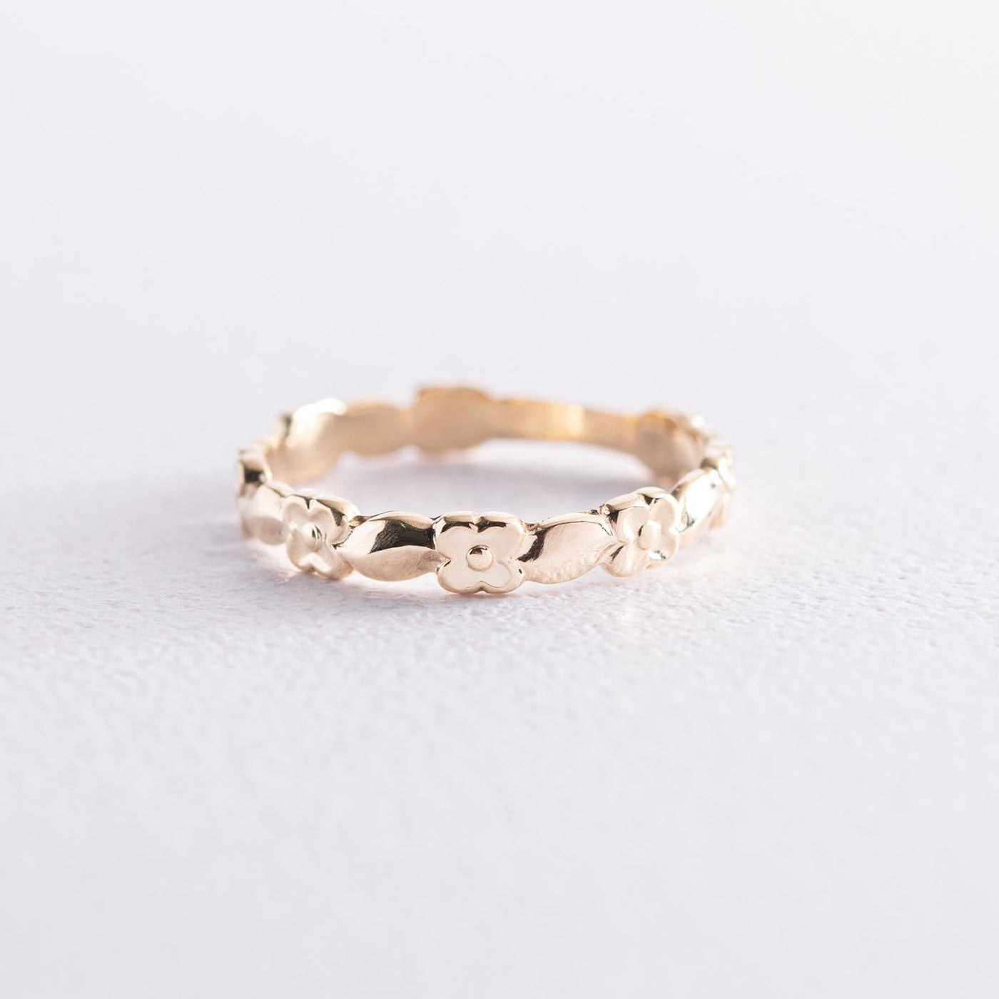 Yellow Gold Flower Wreath Ring