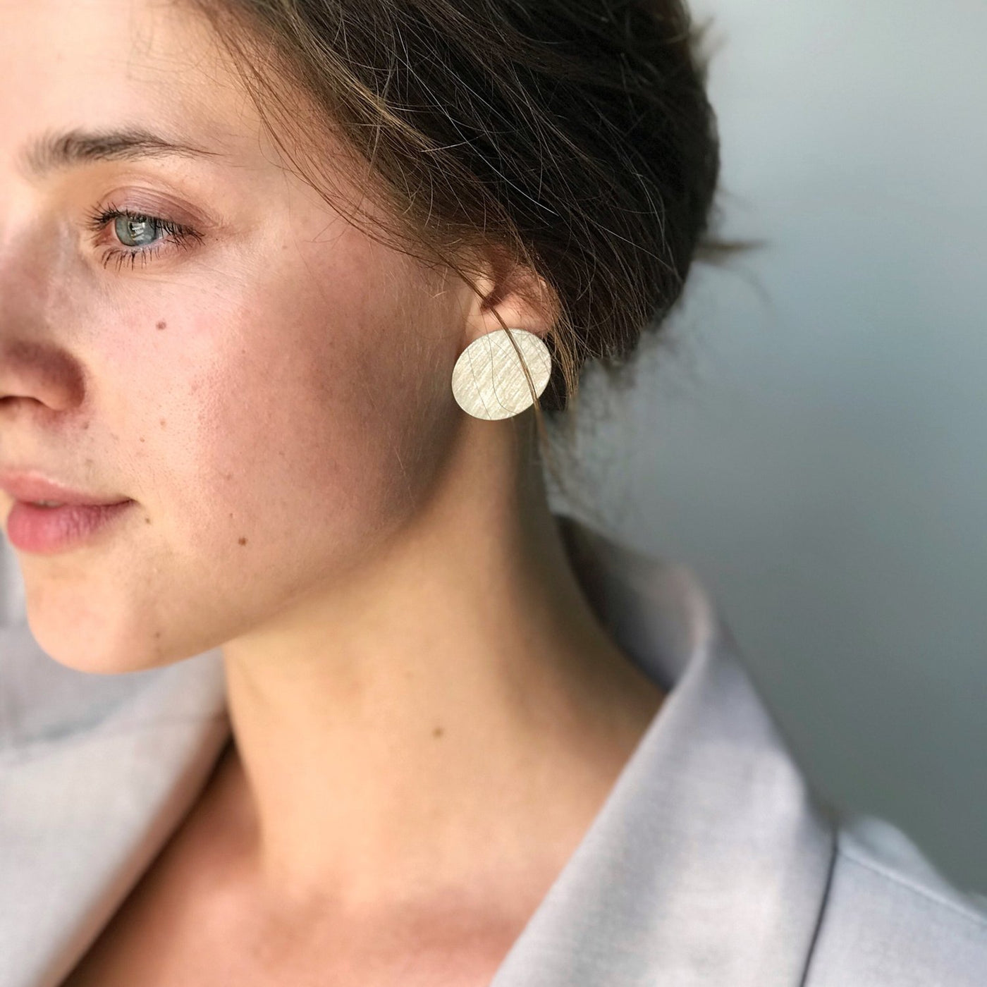 Silver Large Matte earrings Comet