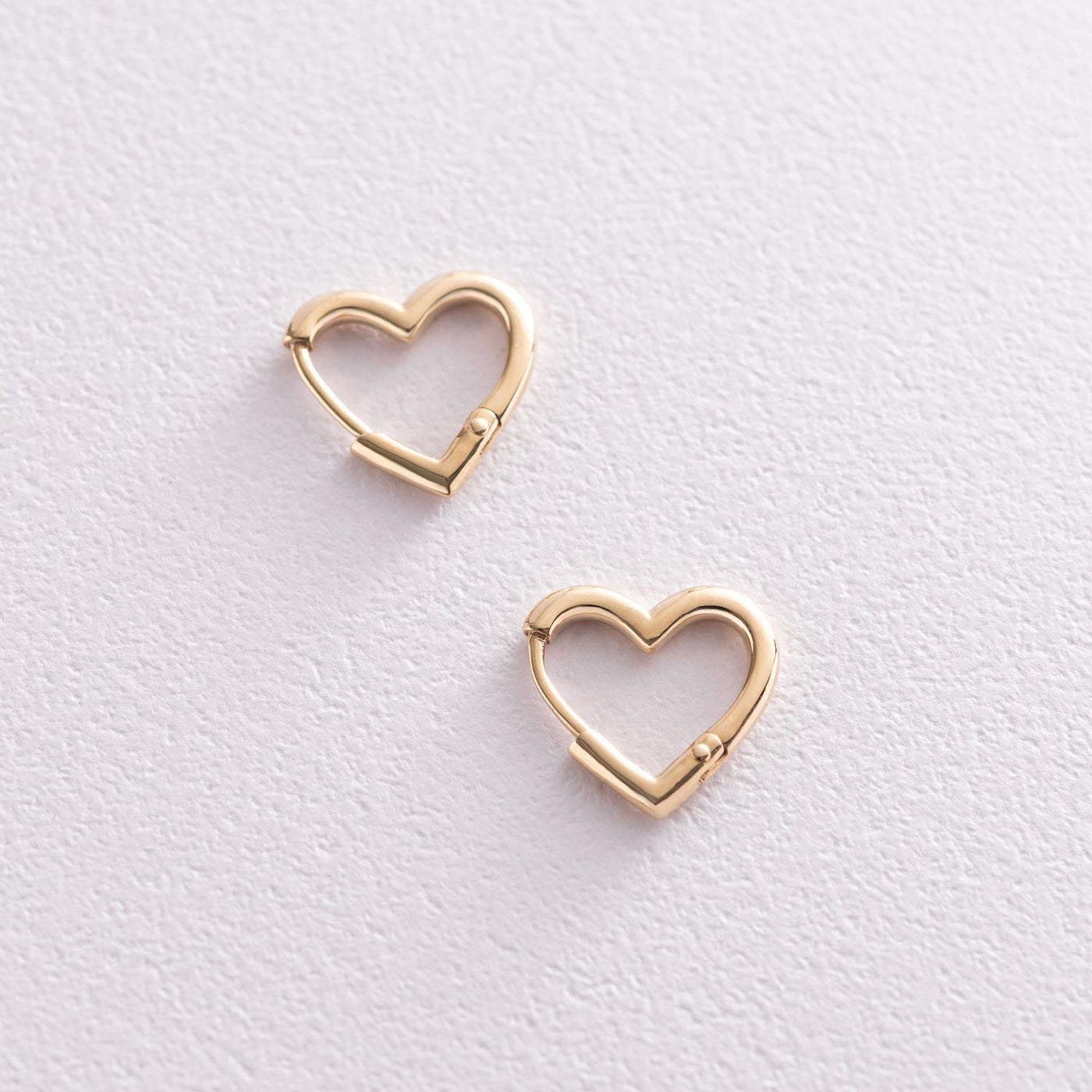 Yellow Gold Heart Earrings