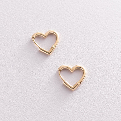 Yellow Gold Heart Earrings