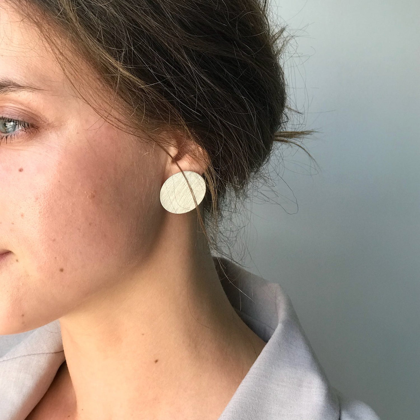 Silver Large Matte earrings Comet