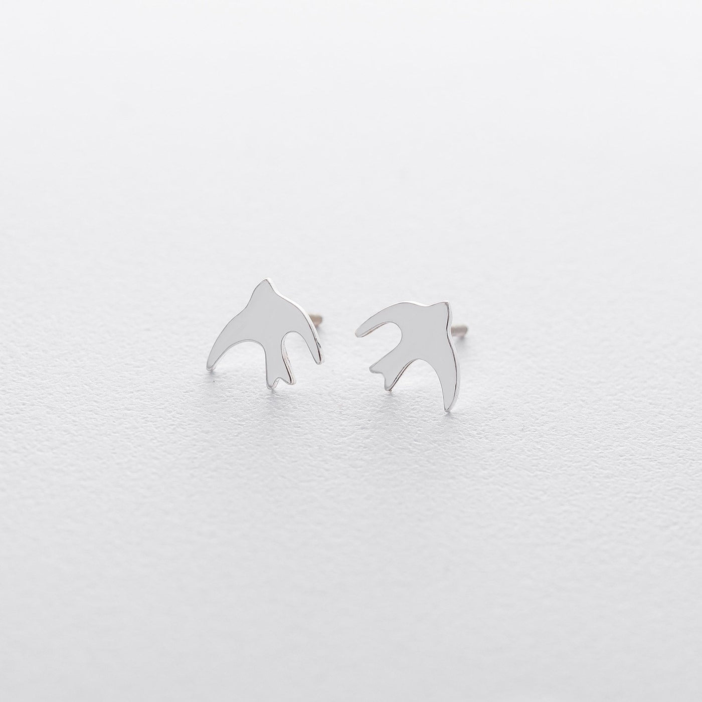 Silver stud earrings Swallow