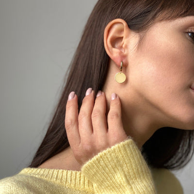 Yellow Gold Circle Earrings