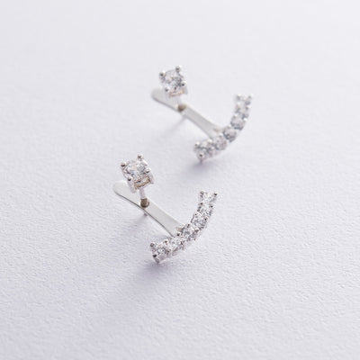 Silver stud earrings (cubic zirconia)