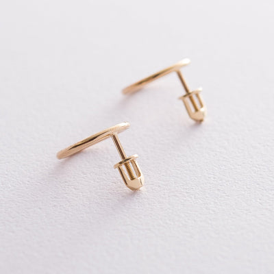 Gold circle earrings  1.4 cm