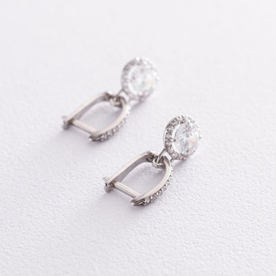 Silver earrings with cubic zirconia