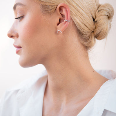 Silver ear cuff earring