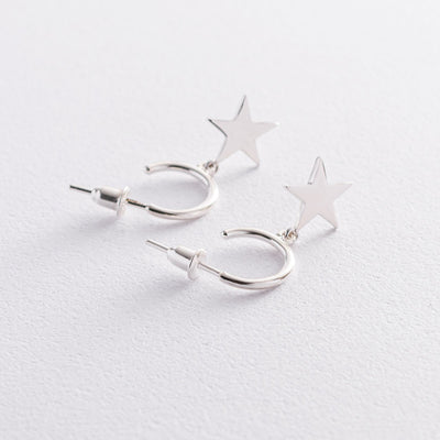 Silver star stud earrings