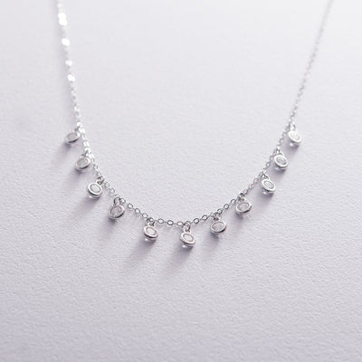 Silver necklace with cubic zirconia