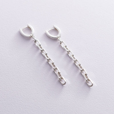 Silver chain earrings