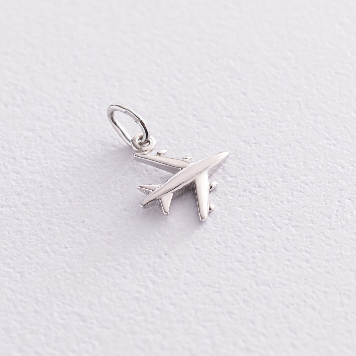 White Gold Airplane Pendant