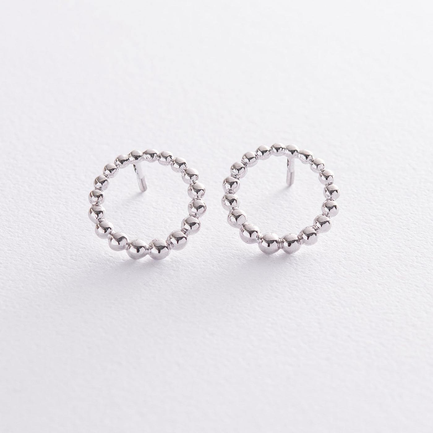 White Gold Stud Earrings Lightness