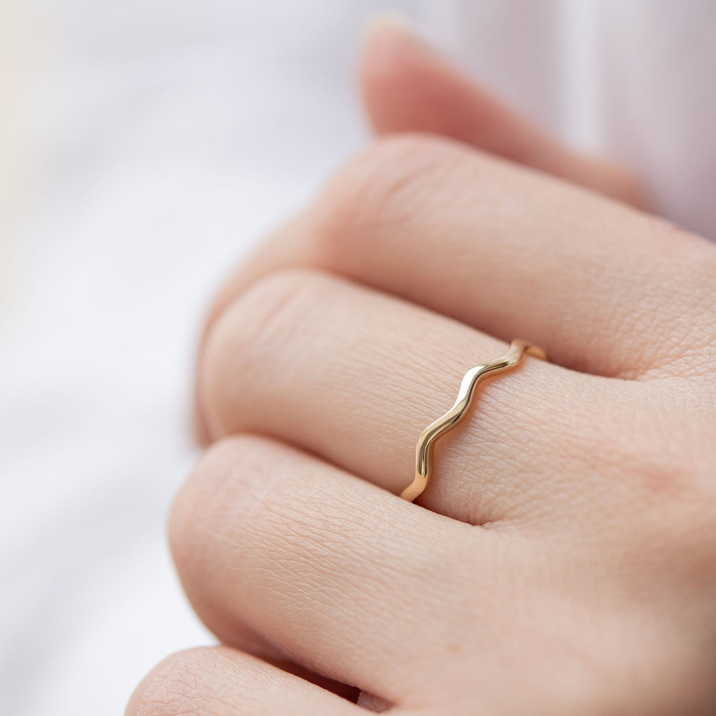 Yellow Gold Wave Ring