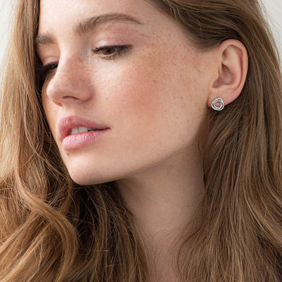 White Gold Stud Earrings Fascination