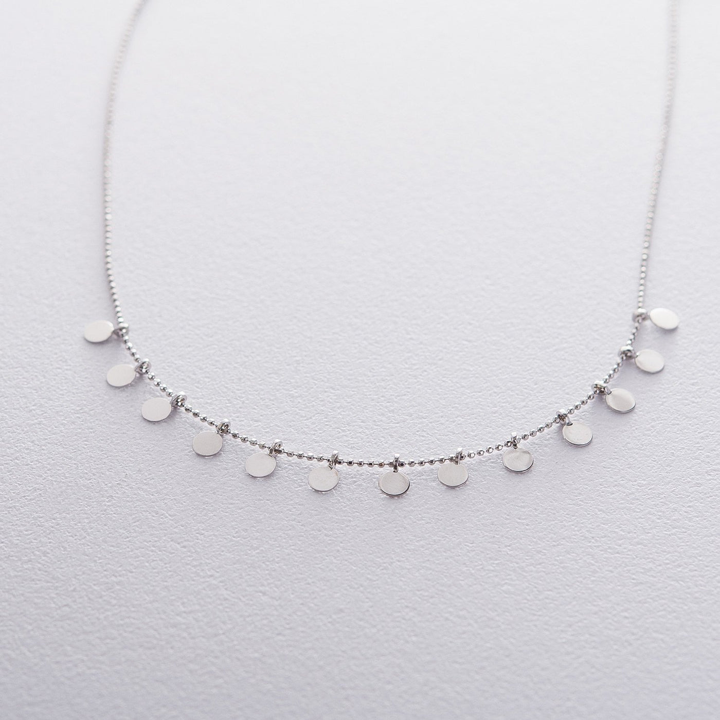 White Gold Coins Necklace